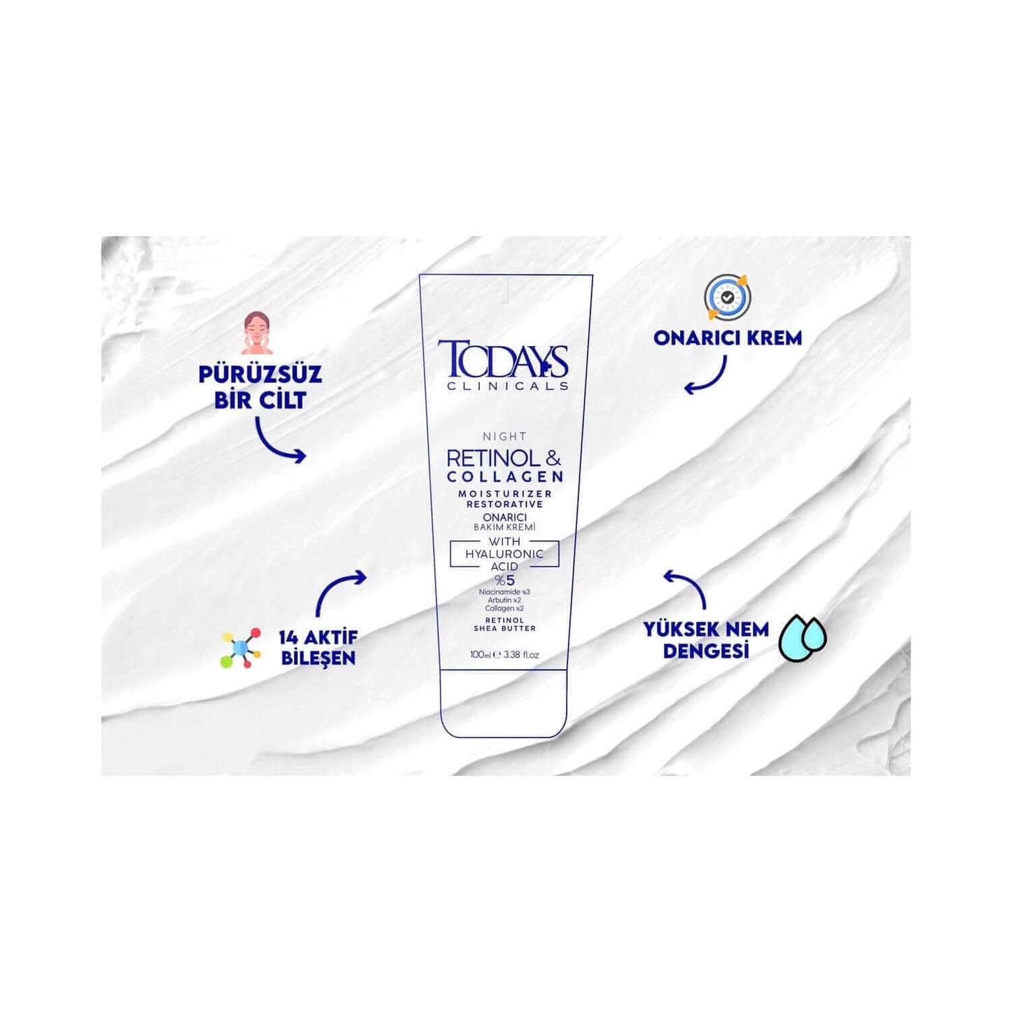 Repair Cream - Retinol Shea Butter Hyaluronic Acid 5% Collagen 2% Arbutin 2%
